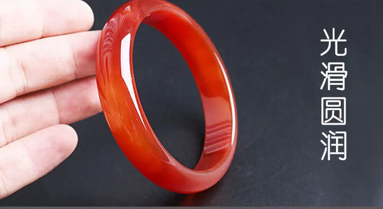 Natural Jade Bracelet Women's Red Agate Jade Bracelet Ice Through Brazil Carnelian Bracelet Jade Bracelet Bangles with Charms