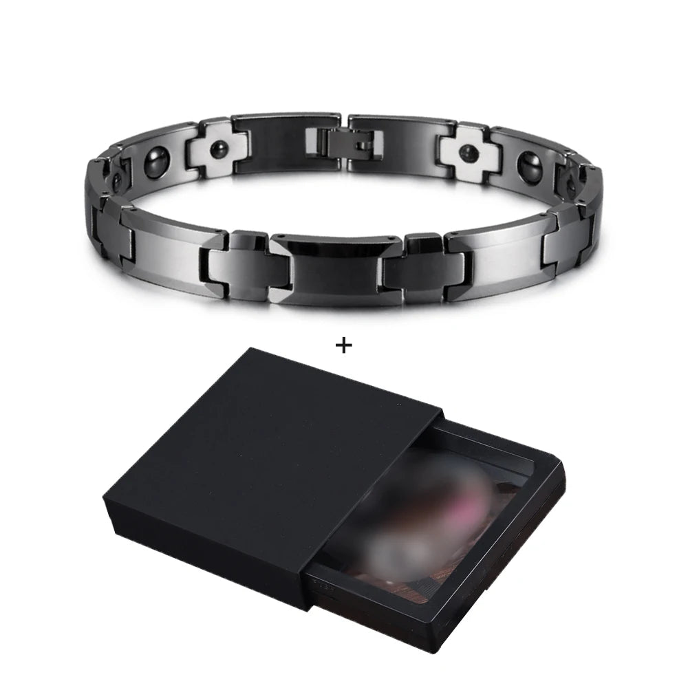Anti-scratch Cross Couple Bracelet Tungsten Rose Lovers Energy Tungsten Carbide Bracelet Hematite Magnetic Bracelet Benefits