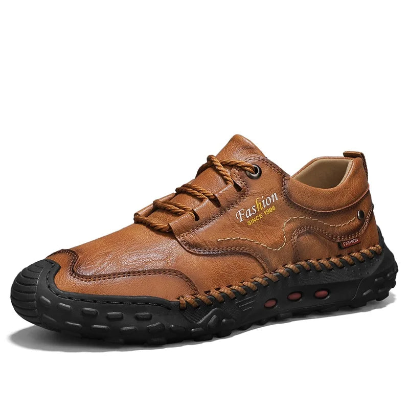 Men's Leather Lace-up Round Toe Comfort Height Increasing Soft Solid Spring Formal Ceremony Dress Shoes