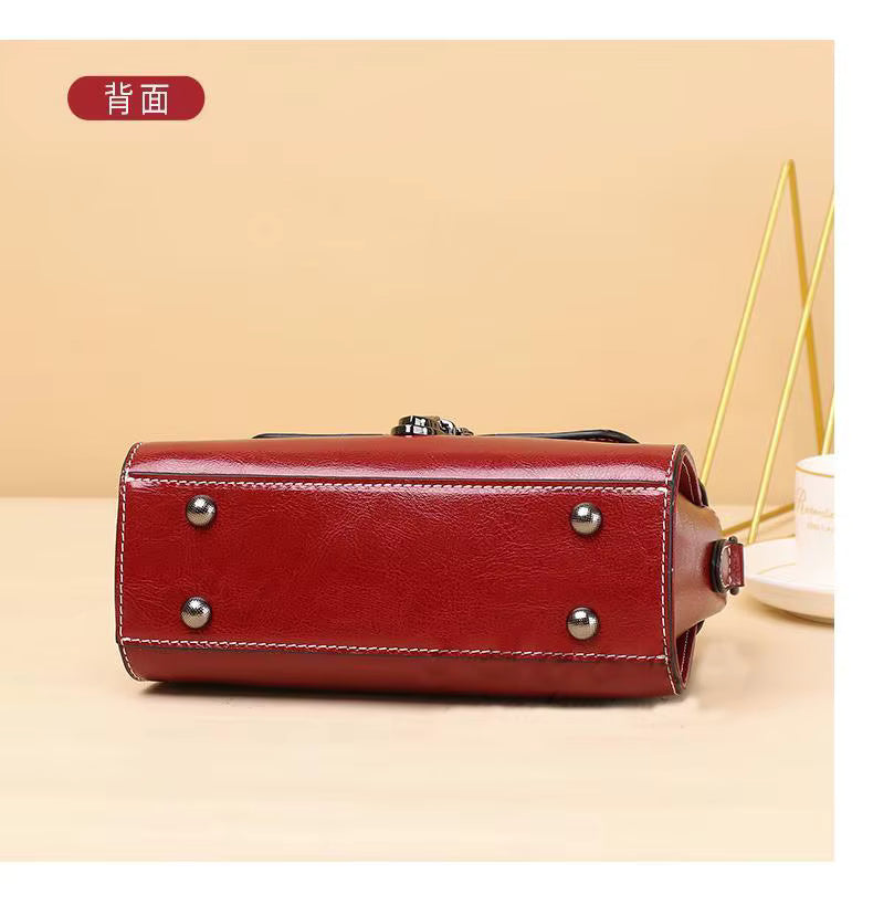 New High Quality Women's Genuine Leather Waterproof Tote Handbags Multiway Messenger Crossbody Shoulder Satchel Purse Travel Bag