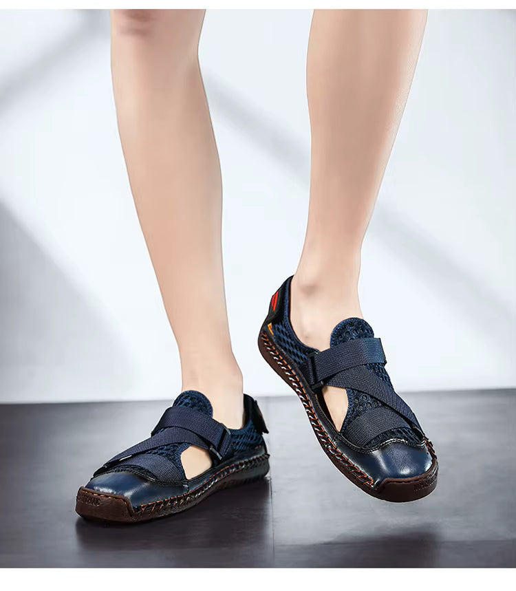 Summer Beach Fun Casual Comfortable Genuine Leather Sandals Men Sewing Soft Sole Fashion Men Casual Shoes