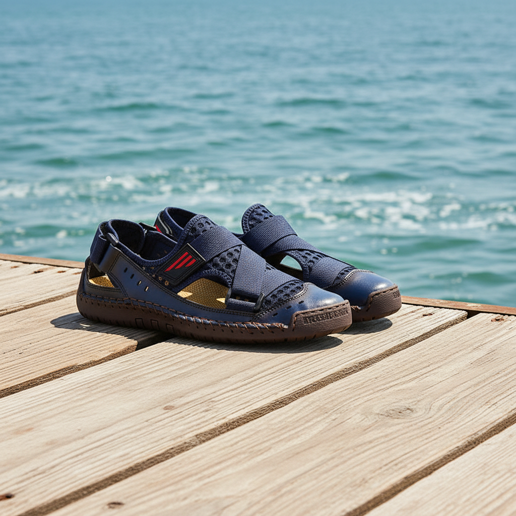 Summer Beach Fun Casual Comfortable Genuine Leather Sandals Men Sewing Soft Sole Fashion Men Casual Shoes