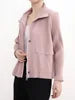 High End Miyake Pleated New Solid Color Collar Single Row Toothpick Pleated Retro Raincoat Commuting Women's Slim Fit Jacket