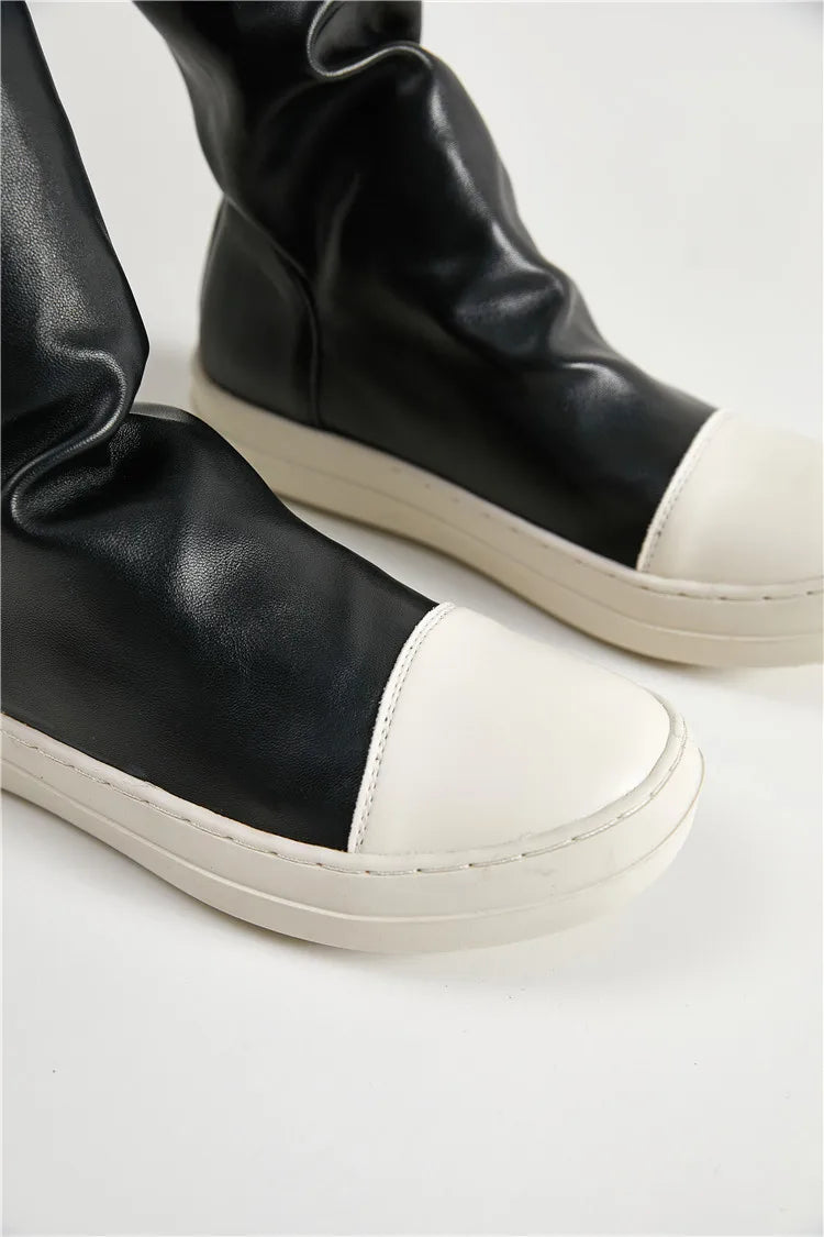 New Arrivals High Quality Women's Boots Flat Pu Leather Red Thigh High Other Trendy Shoes