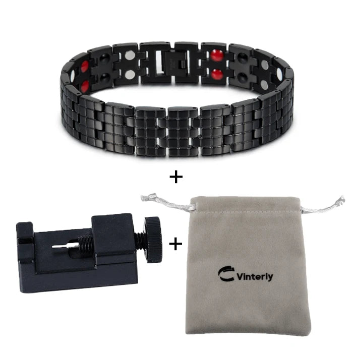 Magnetic Bracelet Male 16mm Wide Wristband Magnetic Stainless Steel Men Bracelets Hand Chain Link Health Energy Jewelry for Men