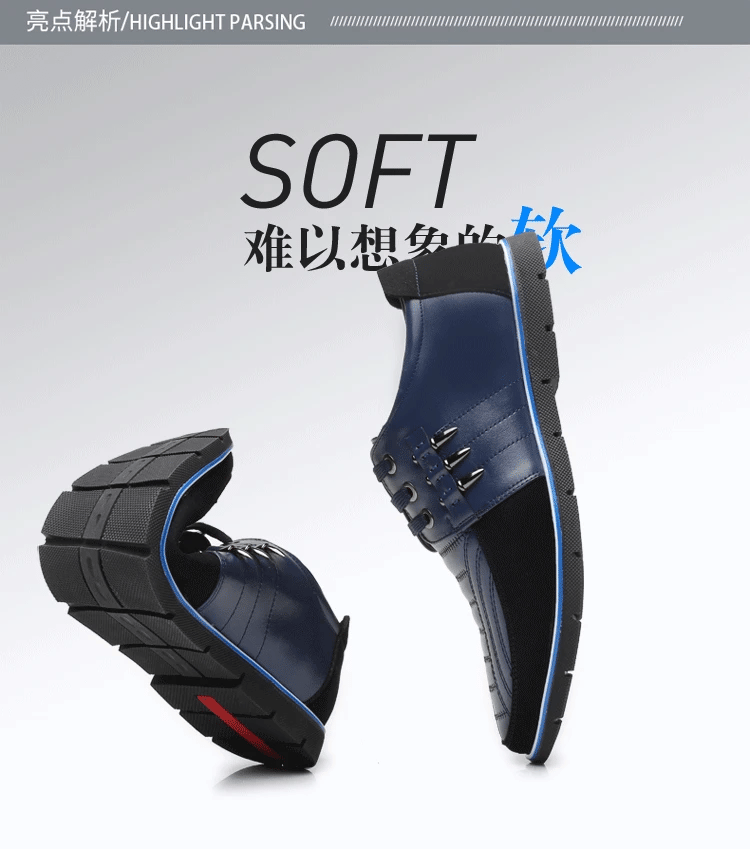 Men Genuine Leather fur Shoes High Quality Elastic Band Fashion Design Solid Tenacity Comfortable Men's Shoes Big Sizes 2021 s34