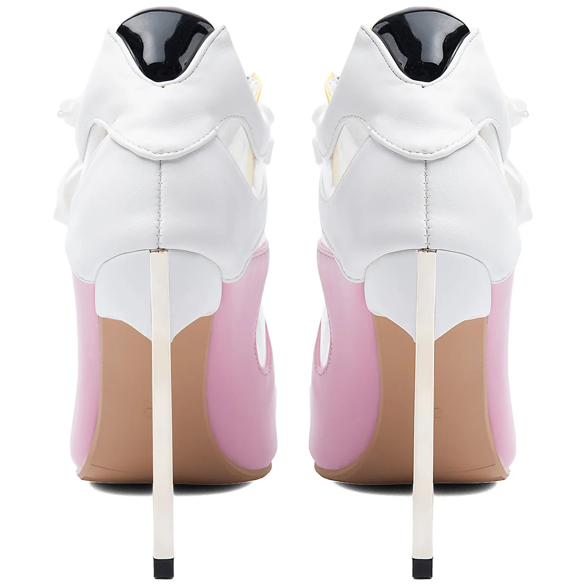 Women's Lace up Patchwork Sandals Pointed Toe High Gold Heels Stiletto Cut Out Dress Pumps Large Size 47 Mixed Colors Shoes