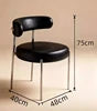 New Style Modern Luxury Stainless Steel Leather Upholstery Comfortable Office Chair  for Bedroom Dining Room Furniture