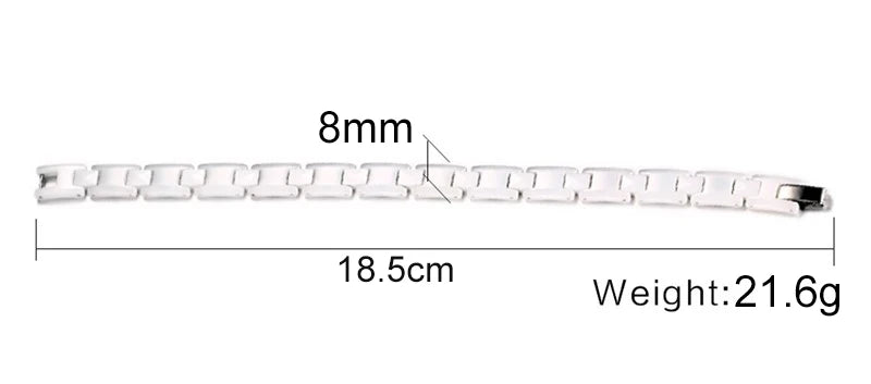 Ceramic Magnetic Bracelet for Women White Trendy Simple Chain Bracelet Femme Health Energy Hematite Bracelets Female Jewelry