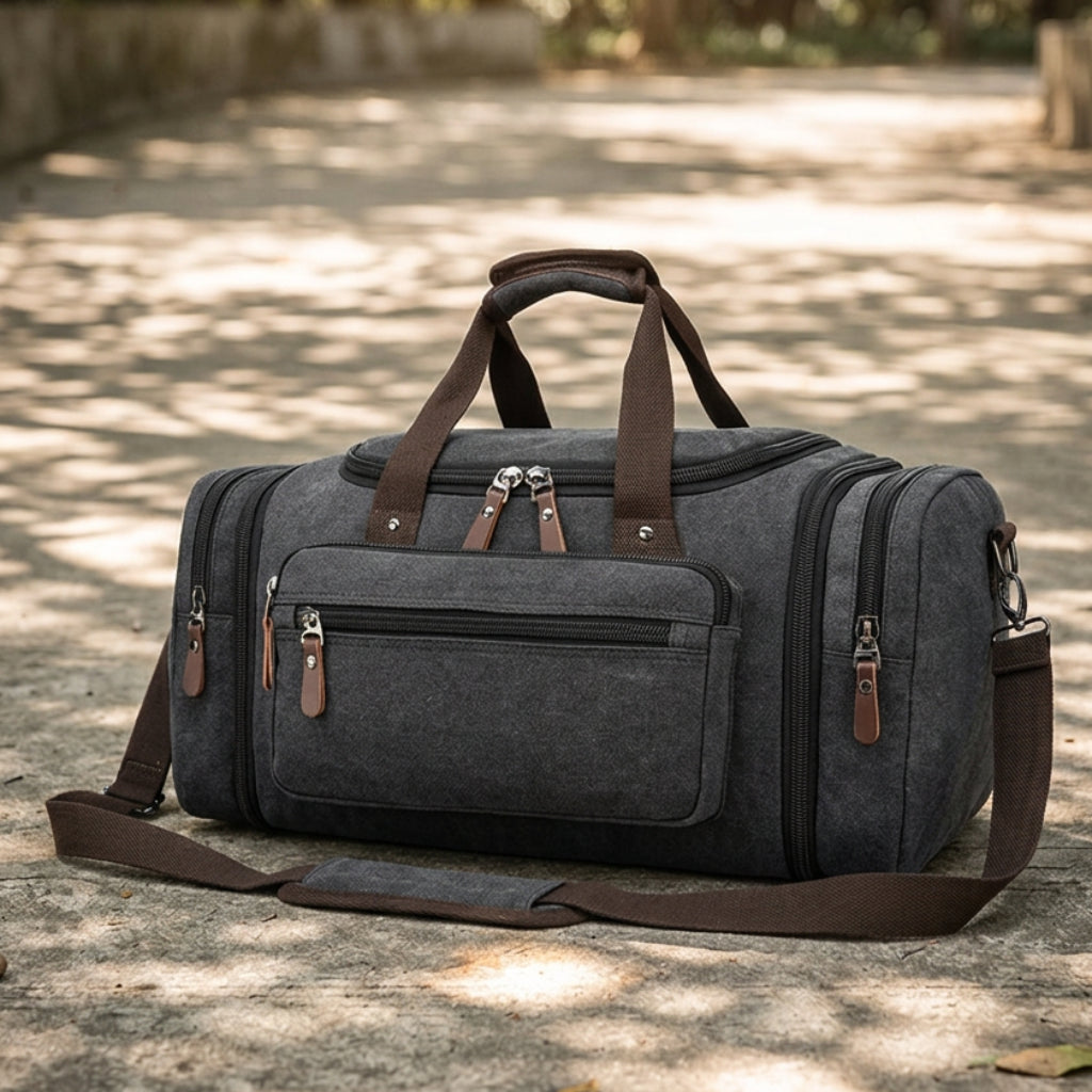 Vintage Large Capacity Canvas Tote Bag Business Travel Weekend Carry Luggage Men's Women's Weekender Duffle Bag