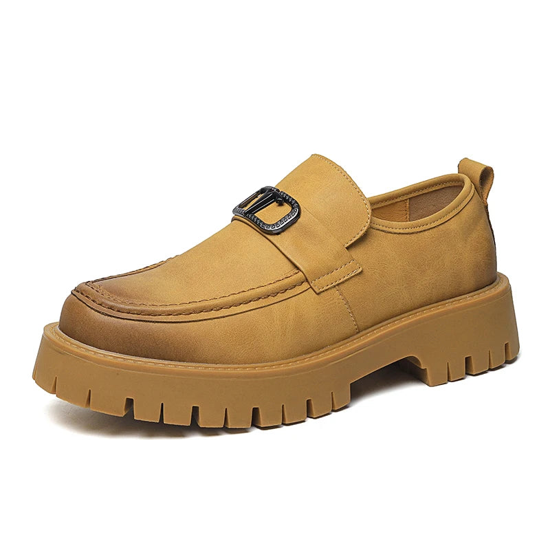 Newest Design Platform Mens Casual Loafers Leather Shoes Comfortable Slip-On Driving Shoe