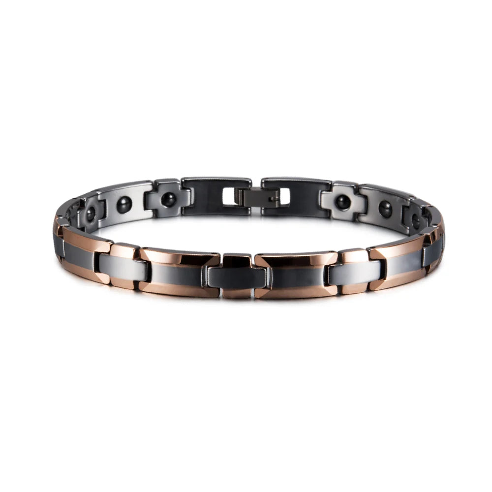 Anti-scratch Cross Couple Bracelet Tungsten Rose Lovers Energy Tungsten Carbide Bracelet Hematite Magnetic Bracelet Benefits