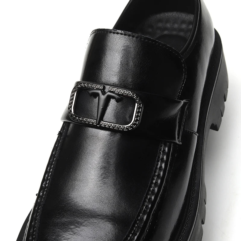 Newest Design Platform Mens Casual Loafers Leather Shoes Comfortable Slip-On Driving Shoe