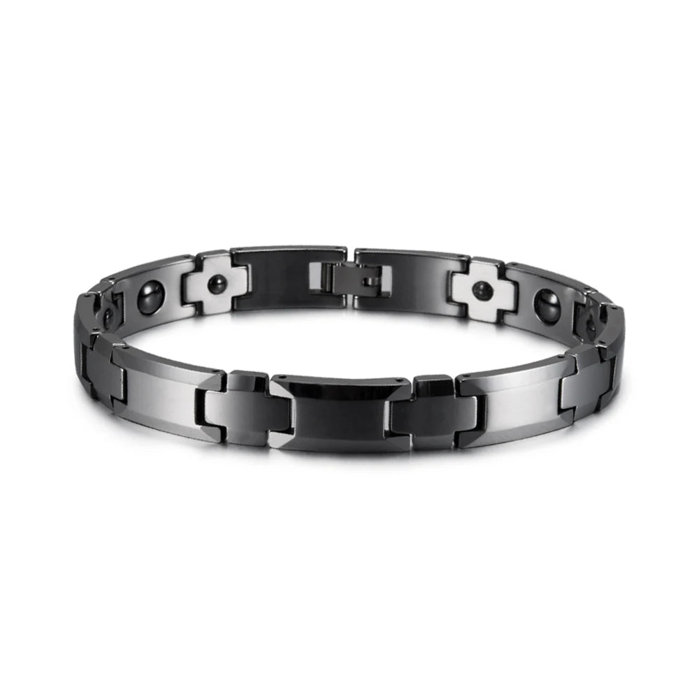 Anti-scratch Cross Couple Bracelet Tungsten Rose Lovers Energy Tungsten Carbide Bracelet Hematite Magnetic Bracelet Benefits