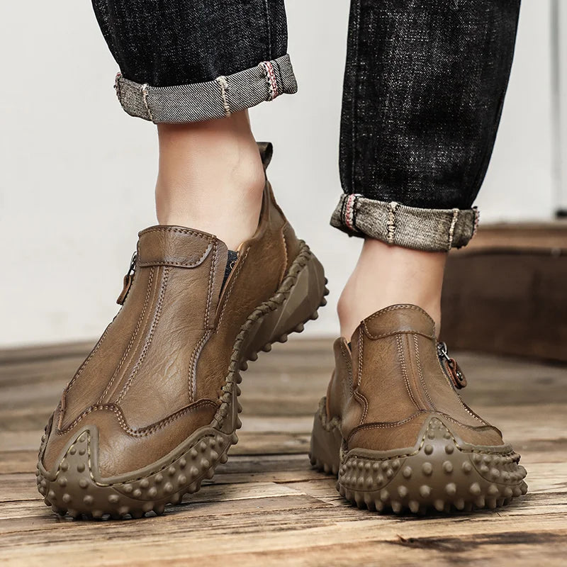 Men's Business Loafers Breathable Solid Design Comfort Fit Corporate Meeting Shoes for Spring Summer