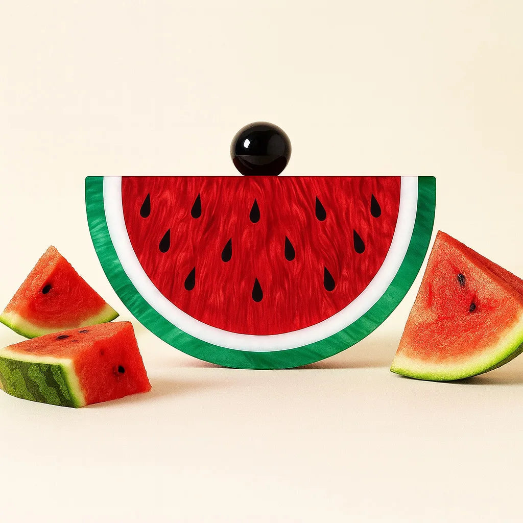 Watermelon Orange Shaped Handbag Women Chain Clutch Evening Bag Acrylic trendy clutch  Bag