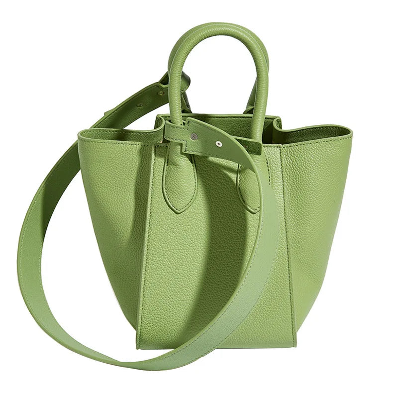 Fashion Bohemian Bucket Bags Genuine Leather Waterproof Portable Shoulder Messenger Crossbody Luxury Women Handbags Purses Totes