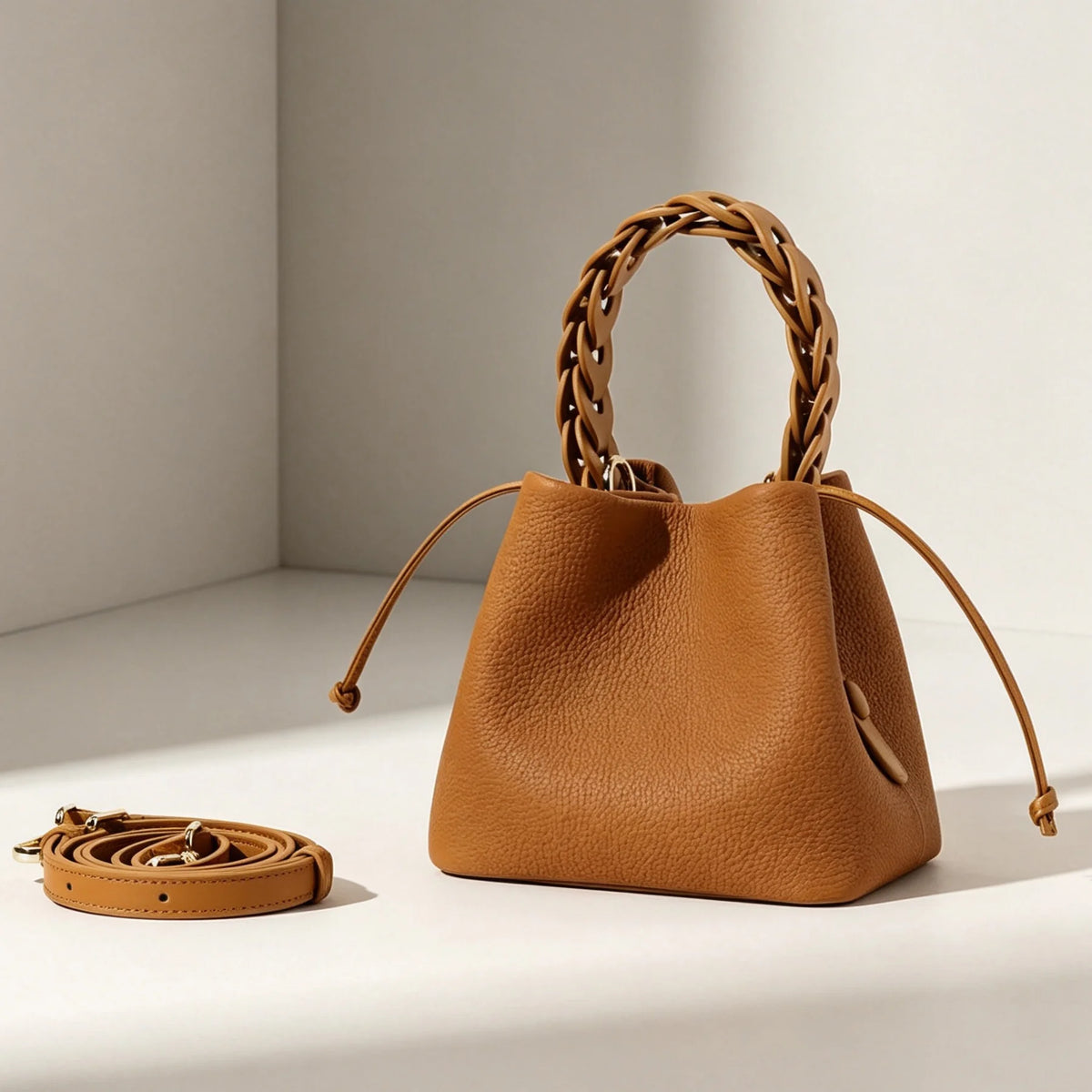 Fashion Bohemian Bucket Bags Genuine Leather Waterproof Portable Shoulder Messenger Crossbody Luxury Women Handbags Purses Totes