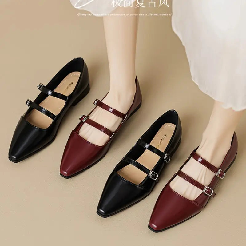 2025 Elegant Pumps Dress Female Office Job Shoes Mules Flat Shoes for Women