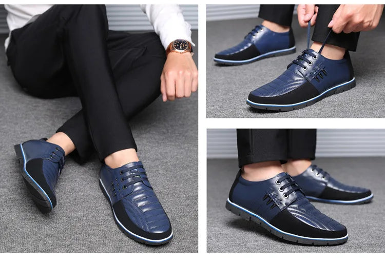 Men Genuine Leather fur Shoes High Quality Elastic Band Fashion Design Solid Tenacity Comfortable Men's Shoes Big Sizes 2021 s34