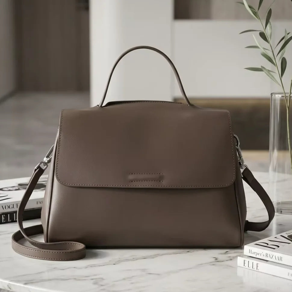 Women Bags Genuine Leather Messenger Crossbody Handbags Large Capacity Tote Shoulder Purses Elegant Daily Office Travel Shopping
