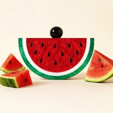 Watermelon Orange Shaped Handbag Women Chain Clutch Evening Bag Acrylic trendy clutch  Bag