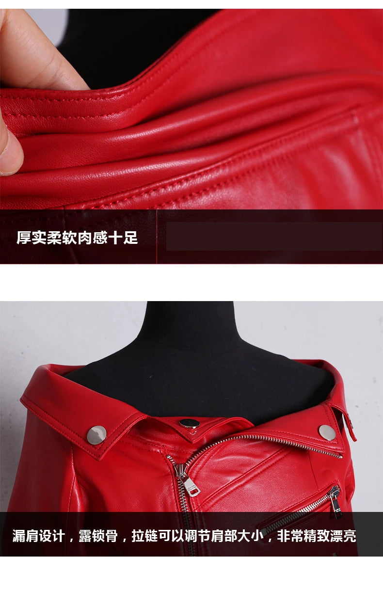 Spring Autumn Maxi Dresses for Women Slash Neck Red Black PU Leather Dress Women Long Sleeve Runway Elegant Dress