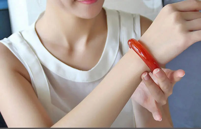 Natural Jade Bracelet Women's Red Agate Jade Bracelet Ice Through Brazil Carnelian Bracelet Jade Bracelet Bangles with Charms