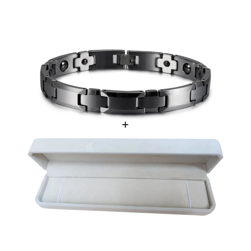 Anti-scratch Cross Couple Bracelet Tungsten Rose Lovers Energy Tungsten Carbide Bracelet Hematite Magnetic Bracelet Benefits
