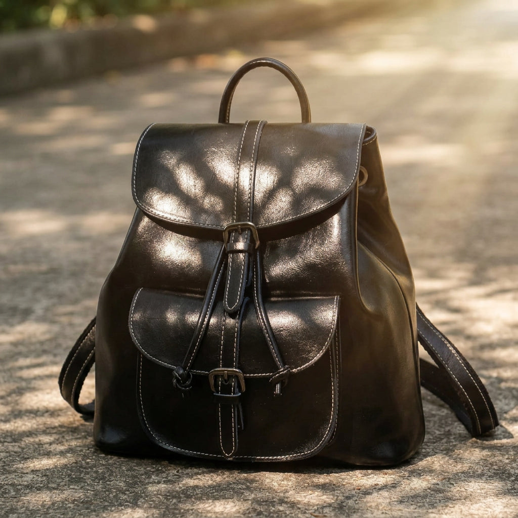 Women's Genuine Leather Backpack Purse Large Capacity Multiway Shoulder Travel Bag Anti Theft Zip Soft Daypack for Daily Work
