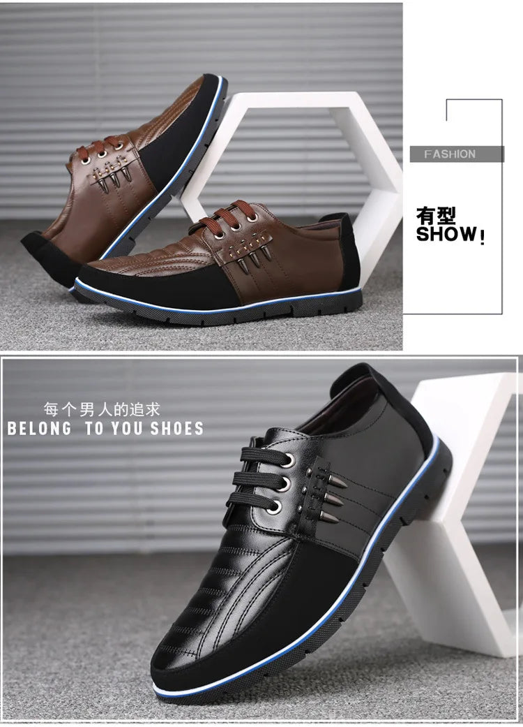 Men Genuine Leather fur Shoes High Quality Elastic Band Fashion Design Solid Tenacity Comfortable Men's Shoes Big Sizes 2021 s34