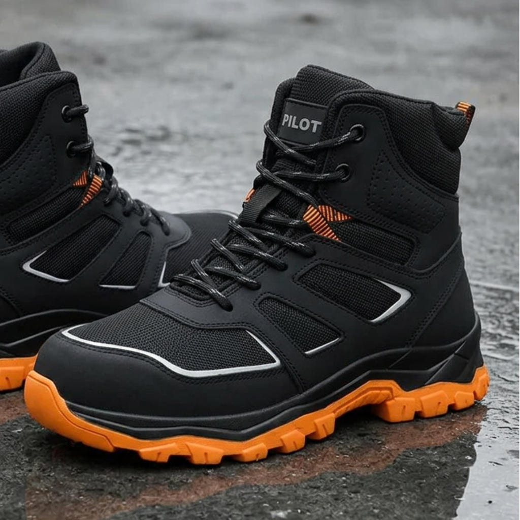 AMAWEI D/863 Unisex Outdoor EU Standard Safety Shoes Steel Toe Work Boots with Mesh Upper Rubber Outsole Anti-static for Factory