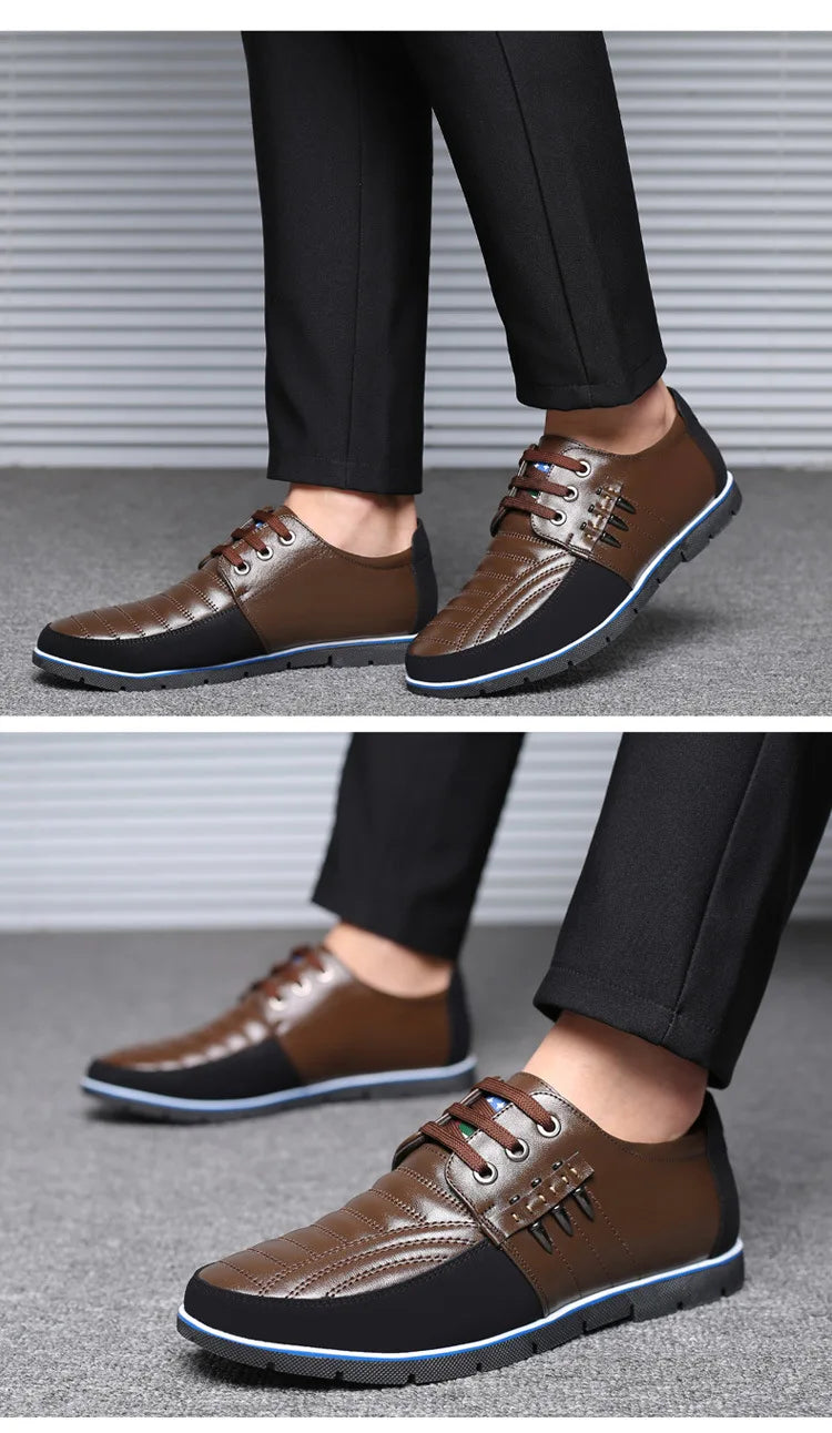 Men Genuine Leather fur Shoes High Quality Elastic Band Fashion Design Solid Tenacity Comfortable Men's Shoes Big Sizes 2021 s34