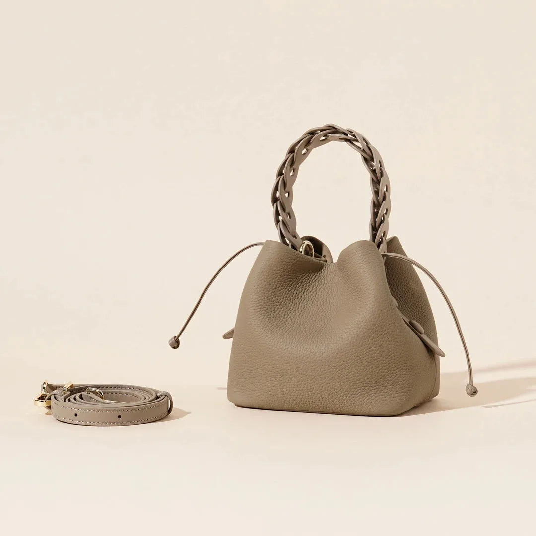 Fashion Bohemian Bucket Bags Genuine Leather Waterproof Portable Shoulder Messenger Crossbody Luxury Women Handbags Purses Totes