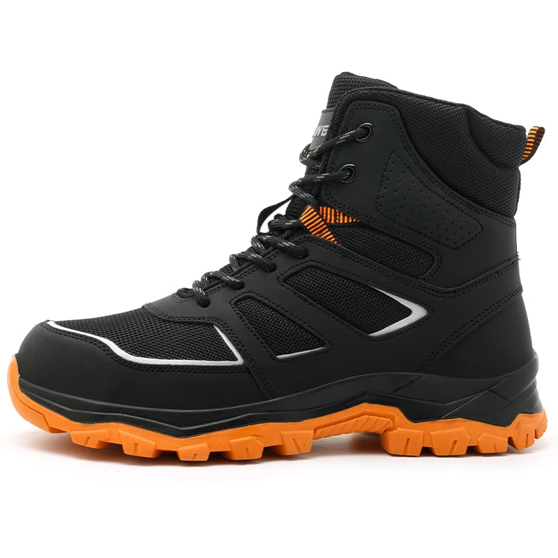 AMAWEI D/863 Unisex Outdoor EU Standard Safety Shoes Steel Toe Work Boots with Mesh Upper Rubber Outsole Anti-static for Factory
