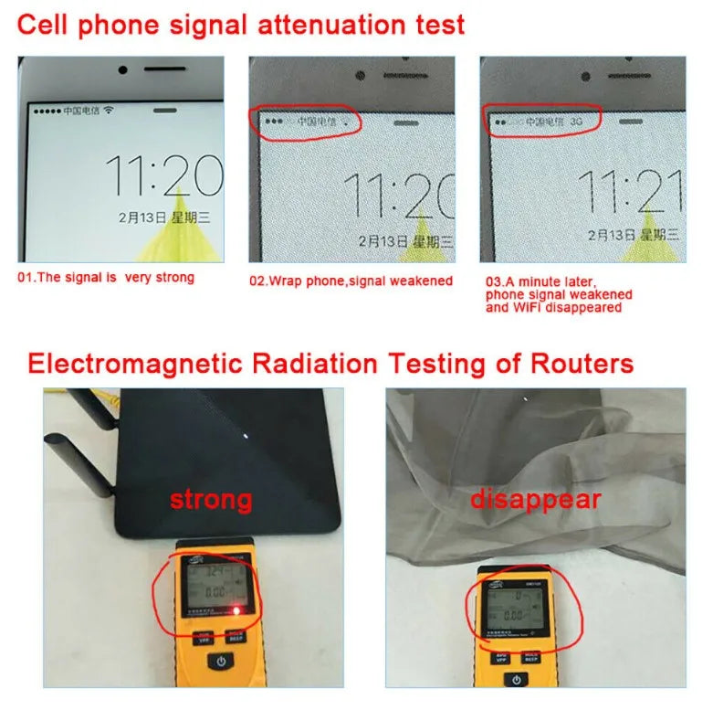 BLOCK EMF Anti Radiation Silver Mesh Fabric EMF Mosquito Net RFID Shielding Bed Canopy