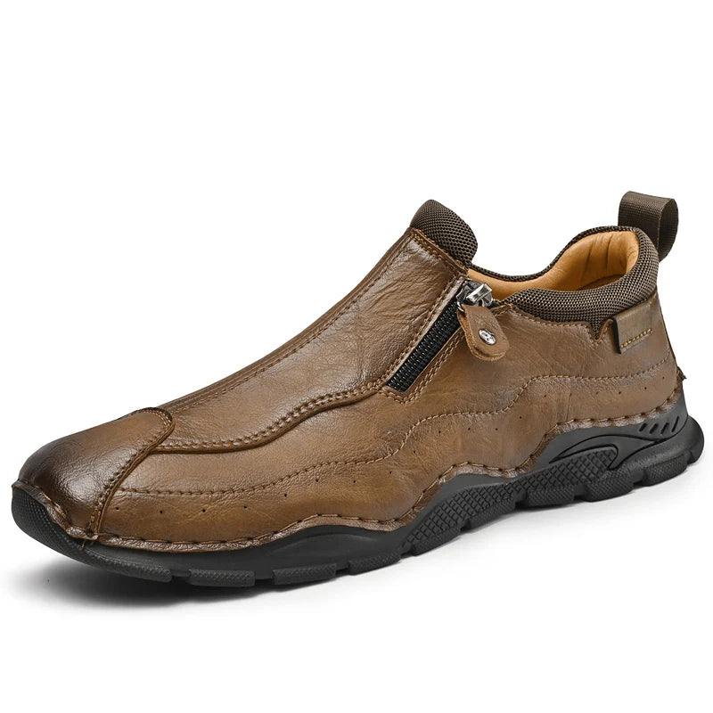 Men's Formal Oxford Leather Shoes ZIP Closure Anti-Odor Insole Breathable Lightweight Office Career All Seasons