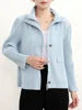 High End Miyake Pleated New Solid Color Collar Single Row Toothpick Pleated Retro Raincoat Commuting Women's Slim Fit Jacket