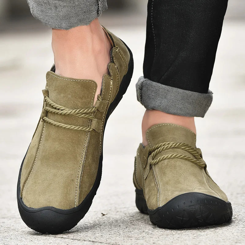 2026 Lightweight Men's Lace-up Comfort Height Increasing Slip-Resistant Outdoor Casual Leather Shoes