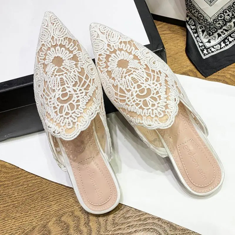 Lace Sandali Donna Femme Summer Slipper Slides Loafer Style 2026 Flat Women's Sandals for Ladies