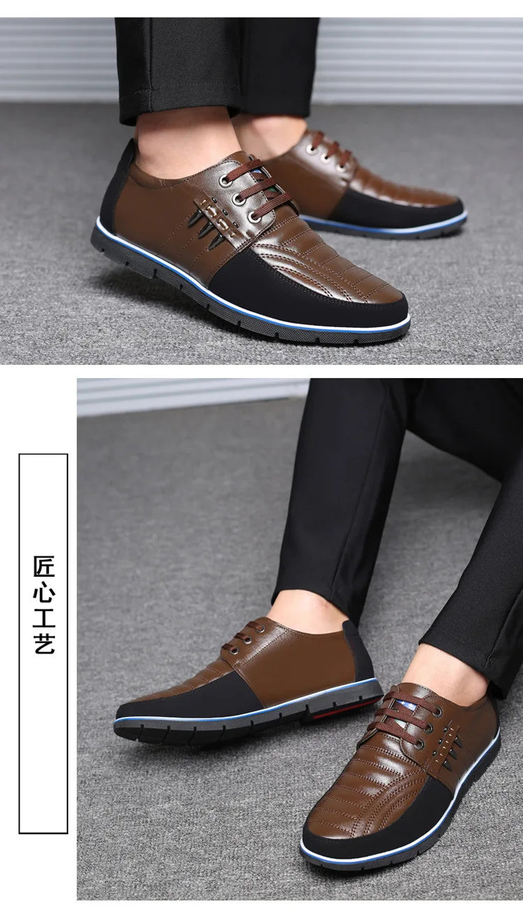 Men Genuine Leather fur Shoes High Quality Elastic Band Fashion Design Solid Tenacity Comfortable Men's Shoes Big Sizes 2021 s34
