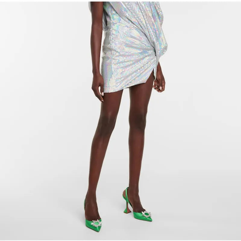 2025 Star style Women Sandals Elegant Pointed toe Slingback Summer Office Lady Shoes Fashion High heels Gladiator sandals Woman