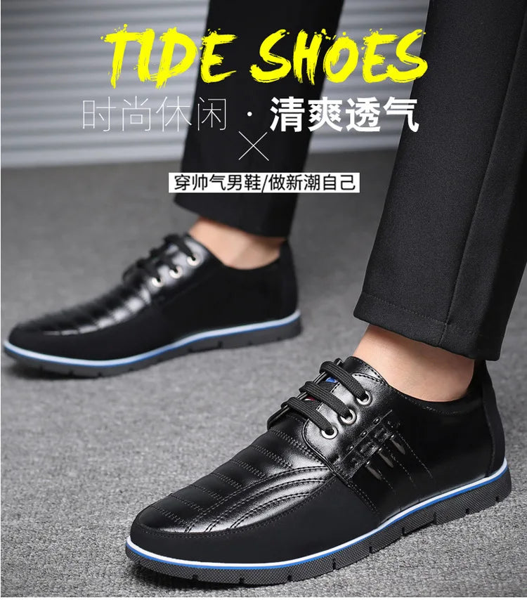 Men Genuine Leather fur Shoes High Quality Elastic Band Fashion Design Solid Tenacity Comfortable Men's Shoes Big Sizes 2021 s34