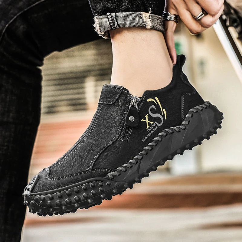 Men's Business Loafers Breathable Solid Design Comfort Fit Corporate Meeting Shoes for Spring Summer