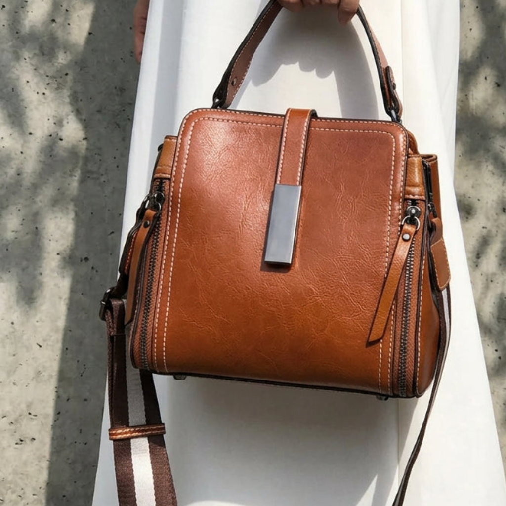 New High Quality Women's Genuine Leather Waterproof Tote Handbags Multiway Messenger Crossbody Shoulder Satchel Purse Travel Bag
