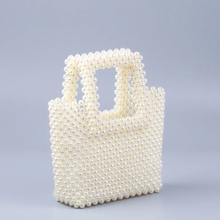 Jelly Color Acrylic Beaded Bag DIY Hand Woven Bead Bag Female Summer Square Top Handle Bag Luxury Designer Purses and Handbags