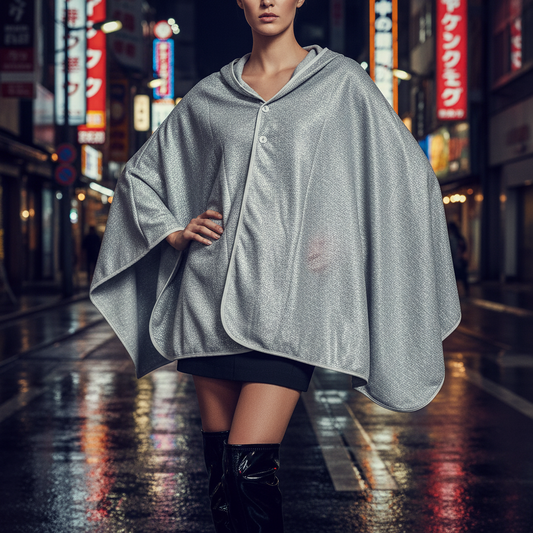 BLOCK EMF Shielding Poncho RF Shielding Shawls Gray/black Color Emf protection Poncho