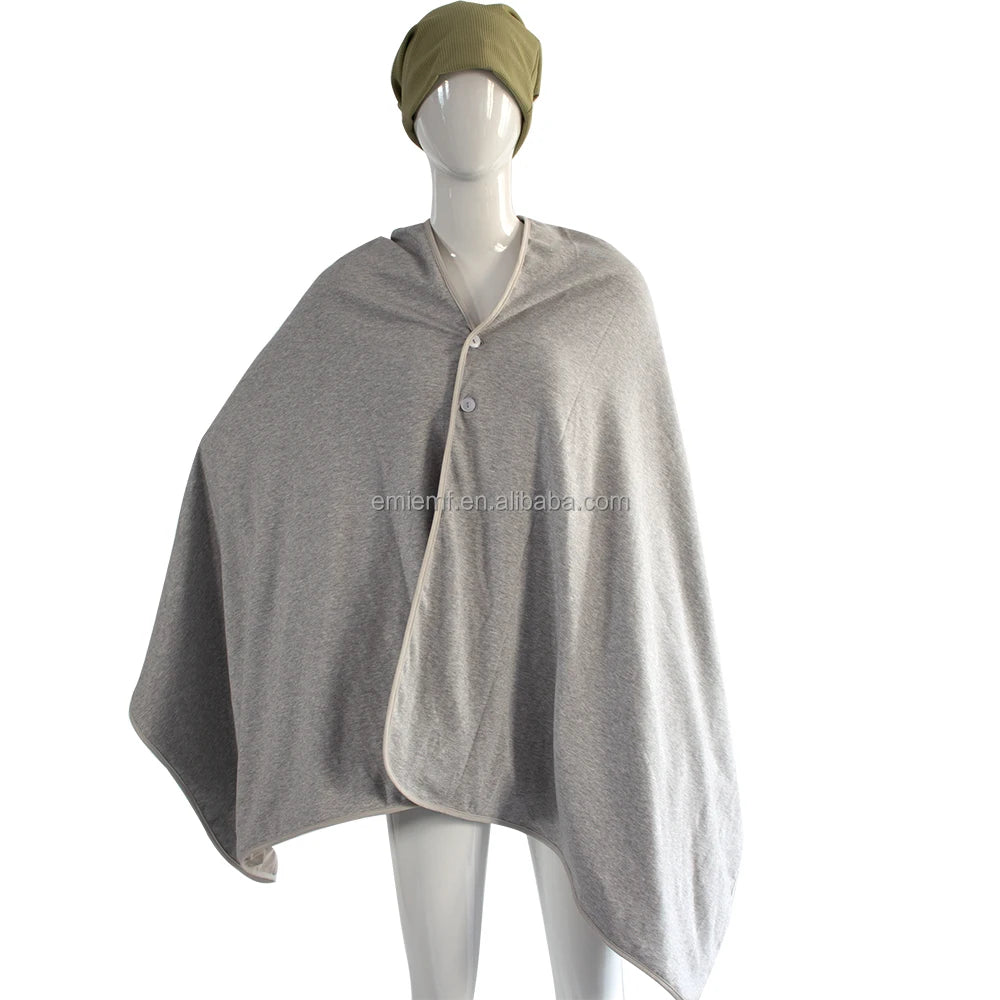 BLOCK EMF Shielding Poncho RF Shielding Shawls Gray/black Color Emf protection Poncho