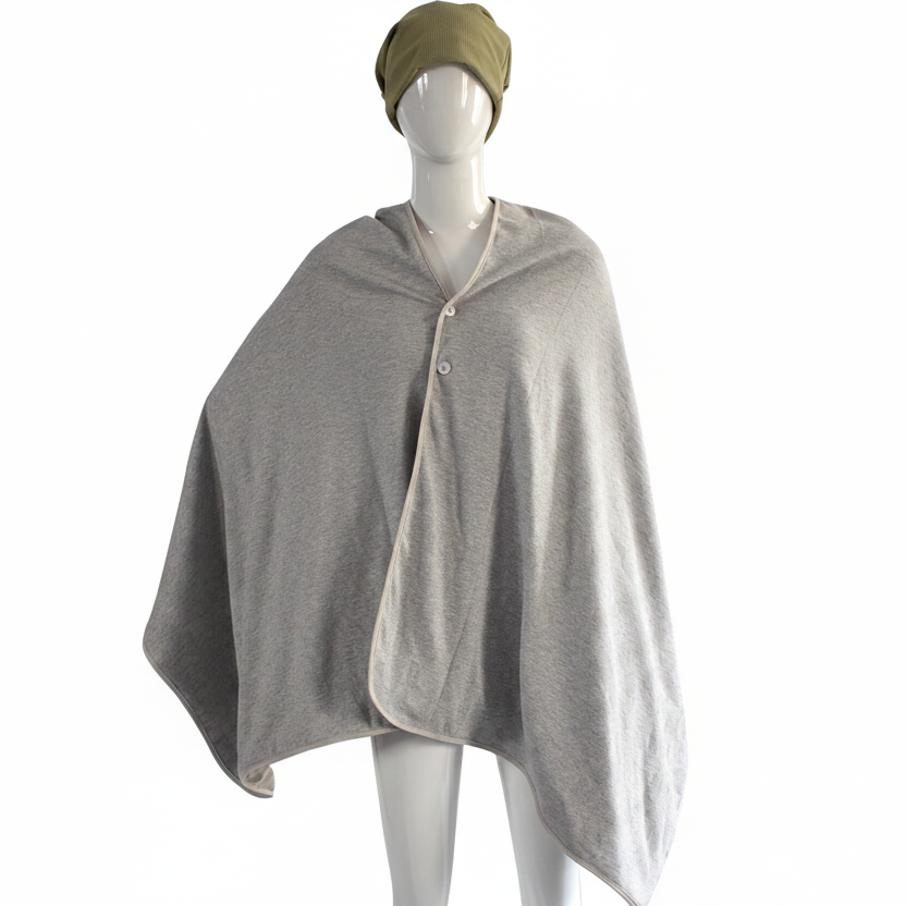 BLOCK EMF Shielding Poncho RF Shielding Shawls Gray/black Color Emf protection Poncho