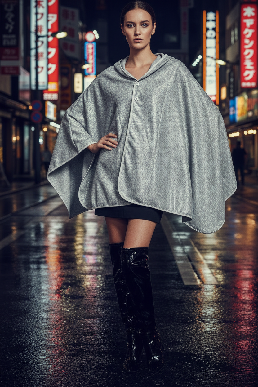 BLOCK EMF Shielding Poncho RF Shielding Shawls Gray/black Color Emf protection Poncho
